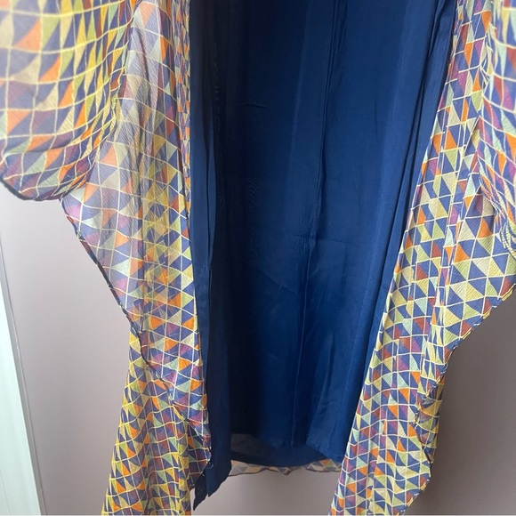 Chinyere Blue Mosaic Sheer Overlay Beaded Top - Picture 15 of 16